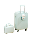 Mint GreenCombo Luggage Setwith Cup Holder