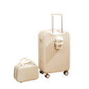 Cream WhiteCombo Luggage Setwith Cup Holder