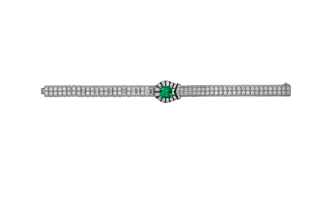 CARTIER Platinum Emeralds, Onyx, Diamond Bracelets