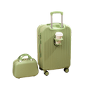 Matcha GreenCombo Luggage Setwith Cup Holder