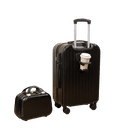 Obsidian BlackCombo Luggage Setwith Cup Holder