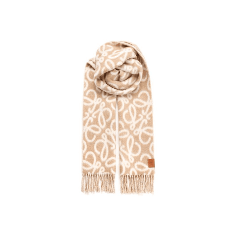 LOEWE Wool Alpaca Calfskin Knit Light Umber Light Umber
