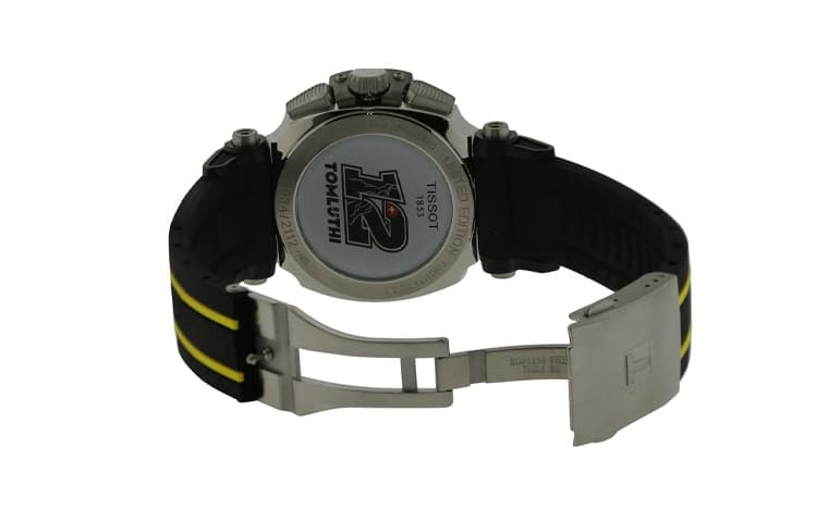 TISSOT Quartz Movement 100m Waterproof Watch 45mm Black Dial Steel Watch Case Rubber Strap