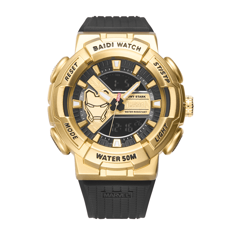 MARVEL Hero Collection Electronic Movement TPU Strap Watch Gold Dial M 5039G M5039G