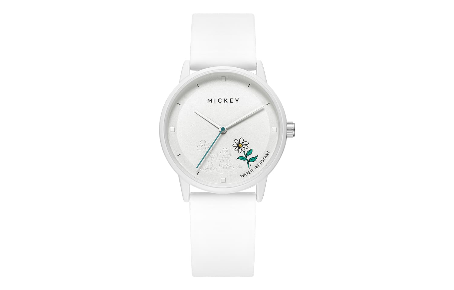 Disney Mickey Series Quartz Movement Silicone Strap Watch Watch White Dial MK11561W