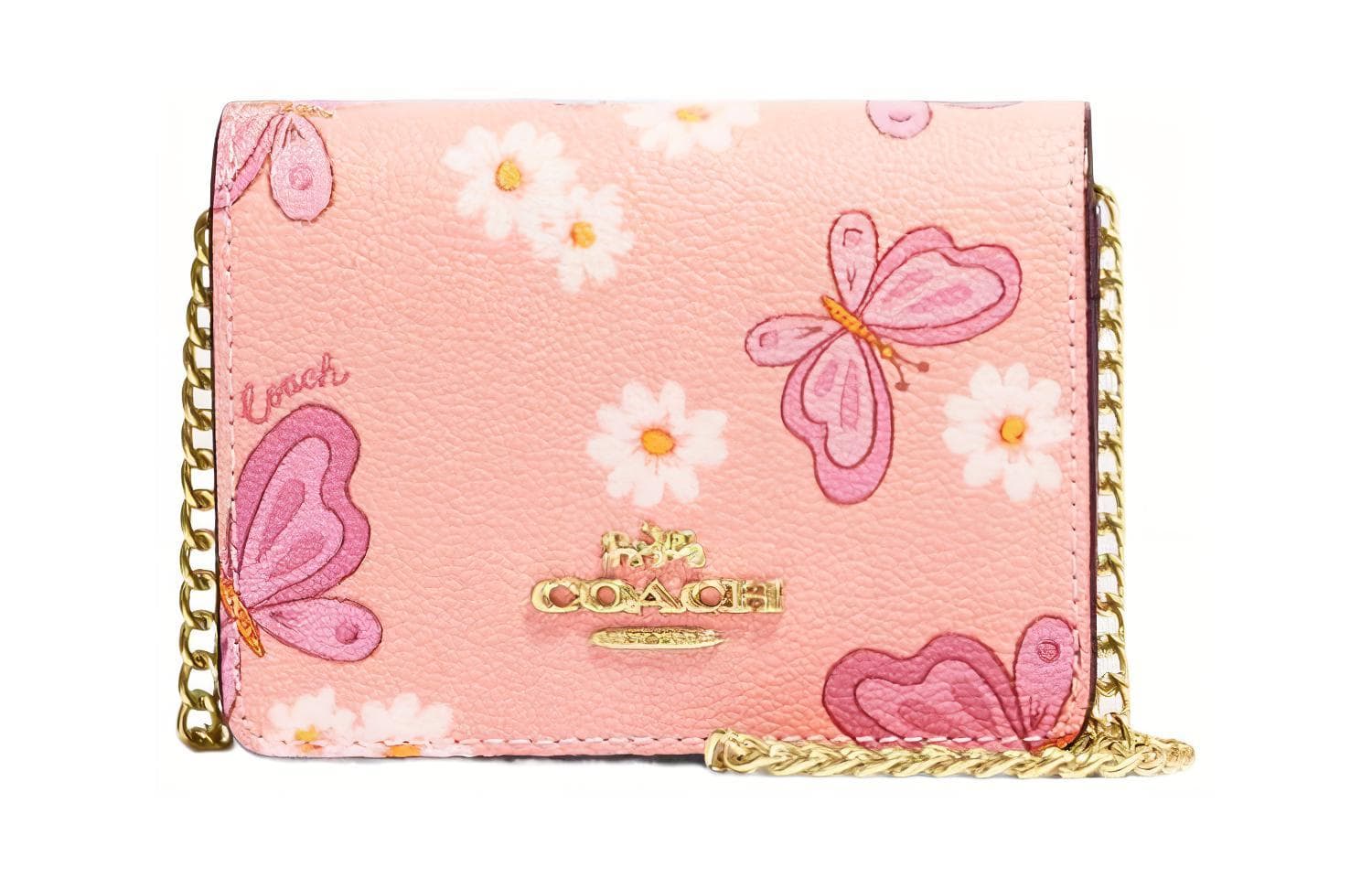 COACH Bow Wallet With Chain Basic Set (Bag+Dust Bag)