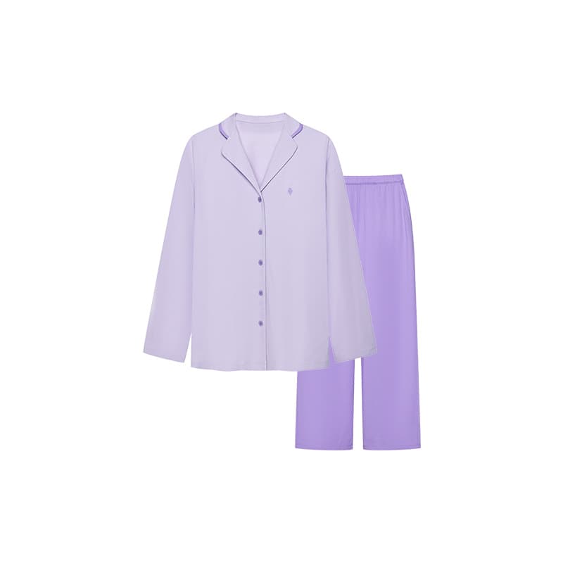 Ubras Home Lifestyle Collection Huhu Sleepwear, Collection Pajama Set [LongSleeved Pants]Dragon Clear PurpleWomen's