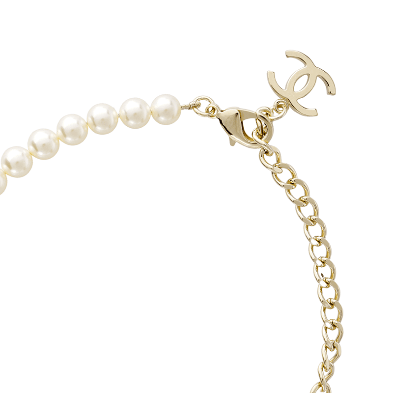 CHANEL Metal Necklaces White