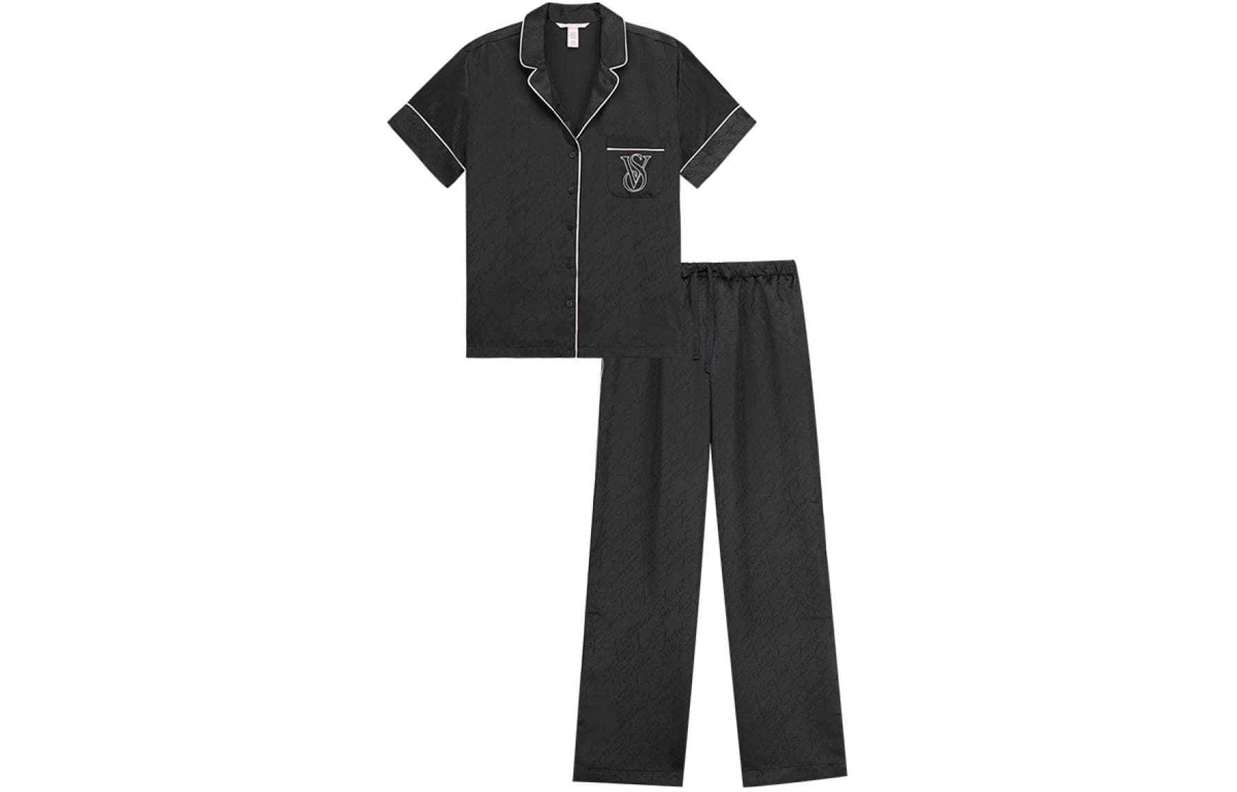 Victoria's Secret Pajama Set Black Set (Black)