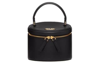Valentino Calfskin Box Makeup Bag Mini Black
