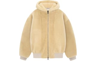 Fear Of God SS24 Season 8 Collection Shearling Hooded Bomber Jacket Cream/Cream