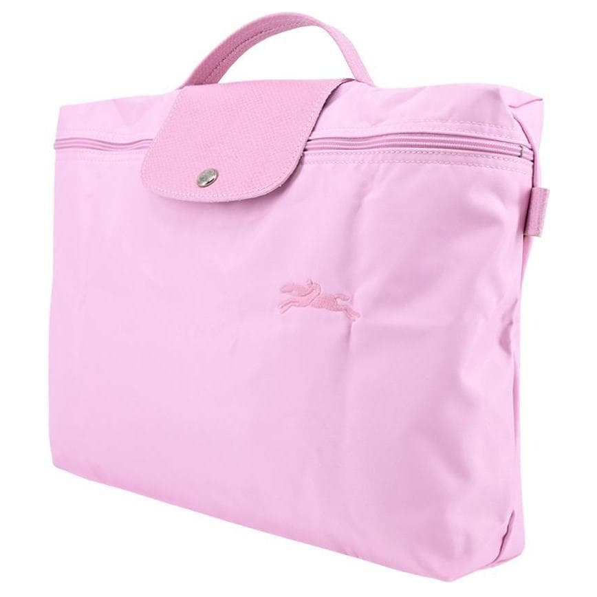 LONGCHAMP Le Pliage Green Cow Trim Document Bag, Handbag, Briefcase Small Pink