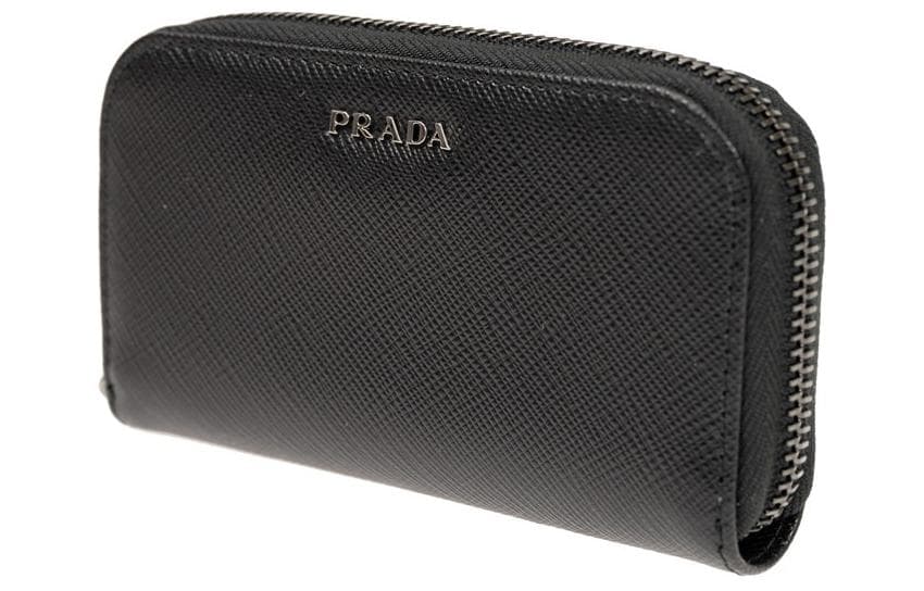 PRADA Calfskin Key Pouch Black