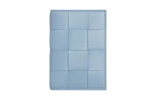 Bottega Veneta Sheepskin Passport Holder Ice Blue