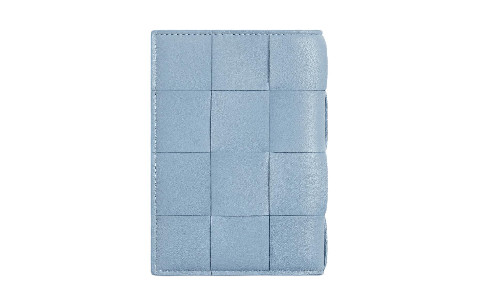 Bottega Veneta Sheepskin Passport Holder Ice Blue