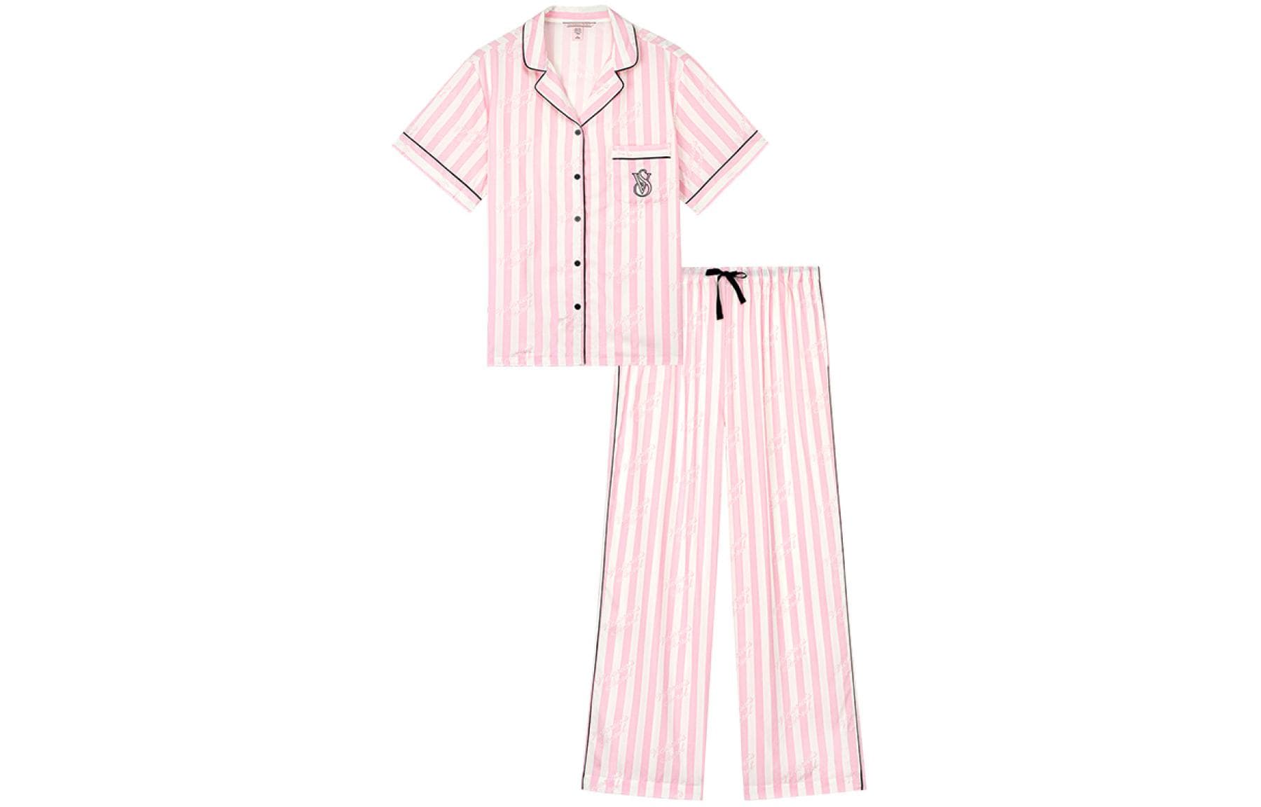 Victoria's Secret Pajama Set Pink Stripes Pink Stripes