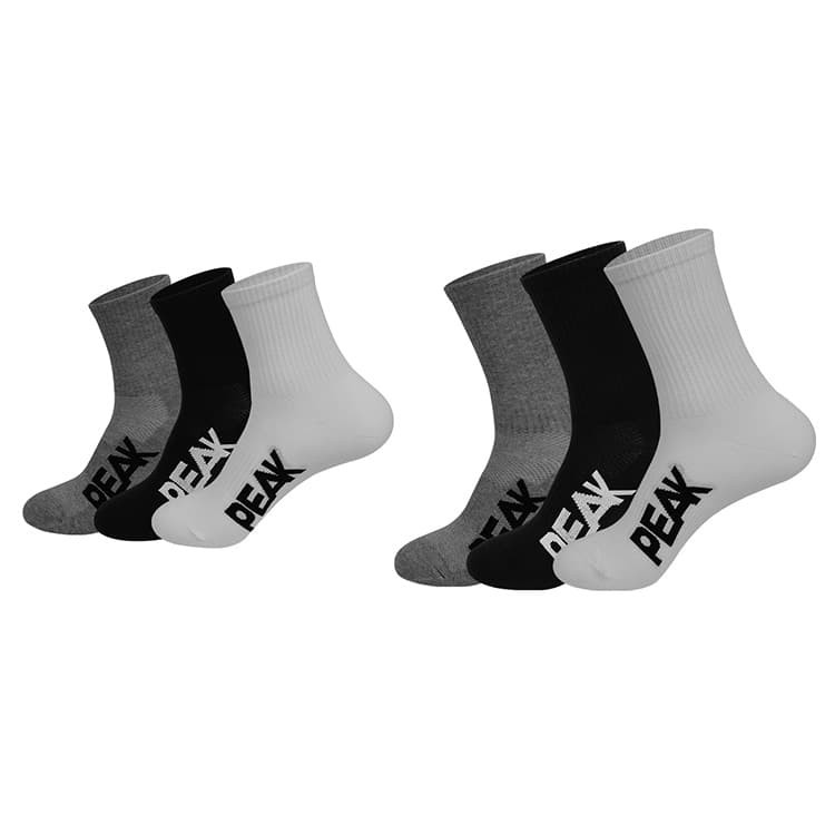 PEAK 6 Pack Mixed Color Crew 3 Pack+Mixed Color Long Shaft 3 Pack