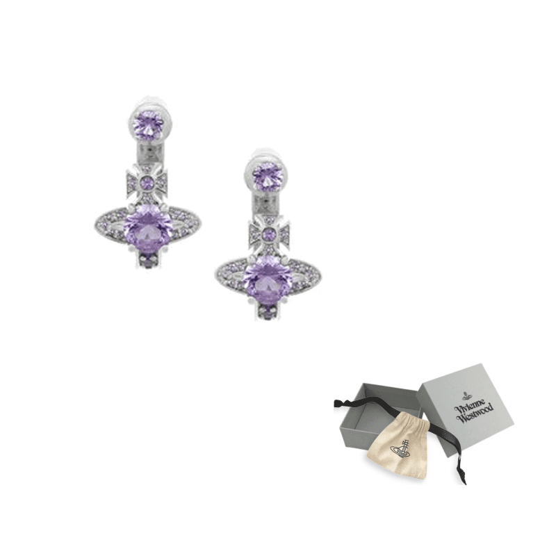 Vivienne Westwood Maitena Brass Earrings Silver/Purple Silver/Purple
