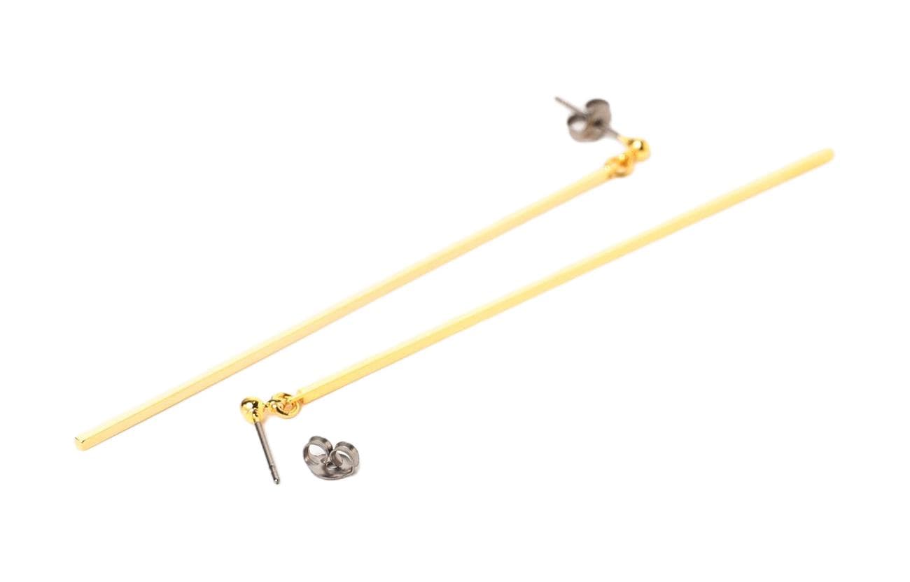 Beams Brass, Titanium Earrings Gold