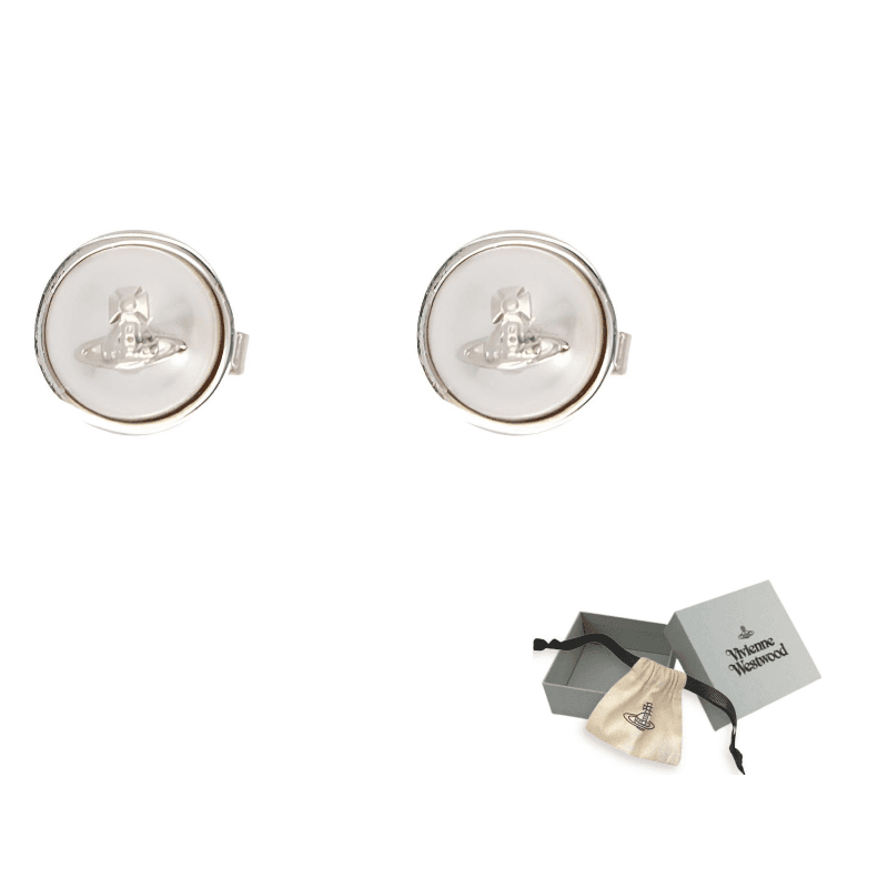 Vivienne Westwood Orb Stud Earrings Silver