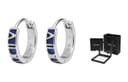 Blue pair Roman numeral earrings