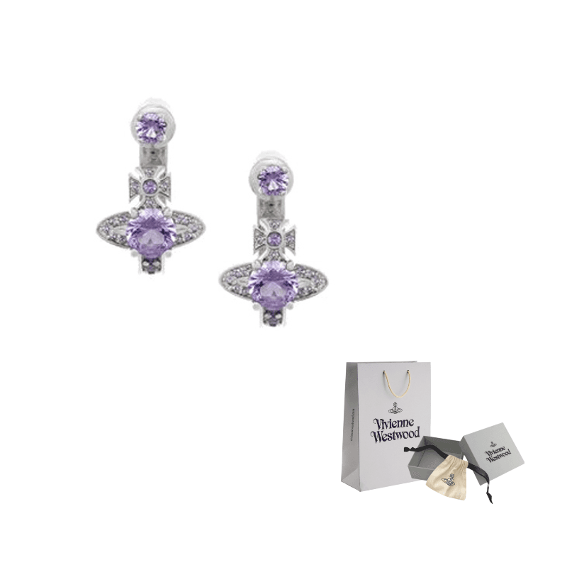 Vivienne Westwood Maitena Brass Earrings Silver/Purple Silver/Purple