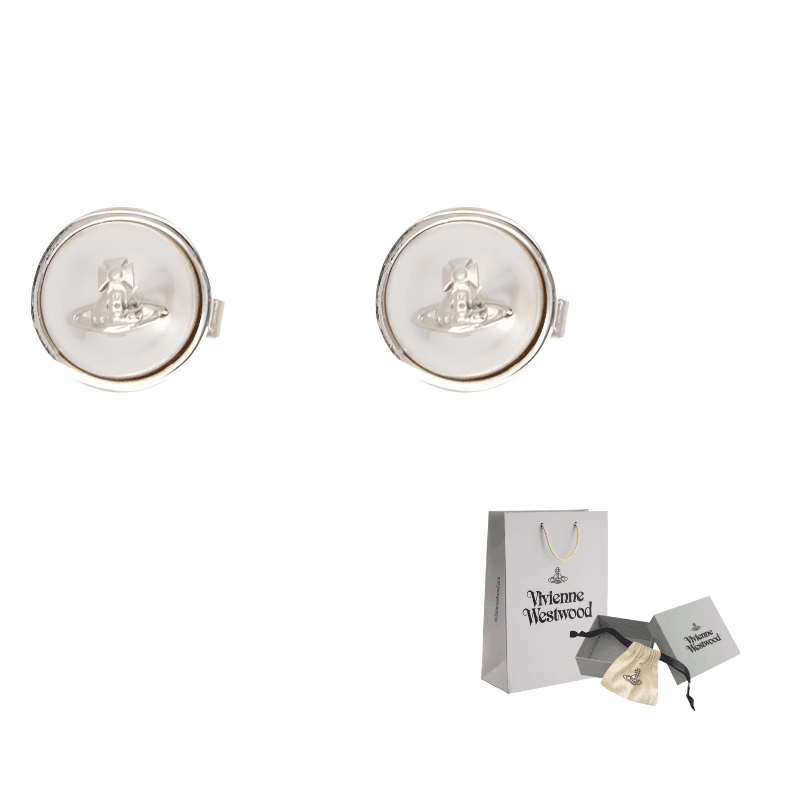 Vivienne Westwood Orb Stud Earrings Silver