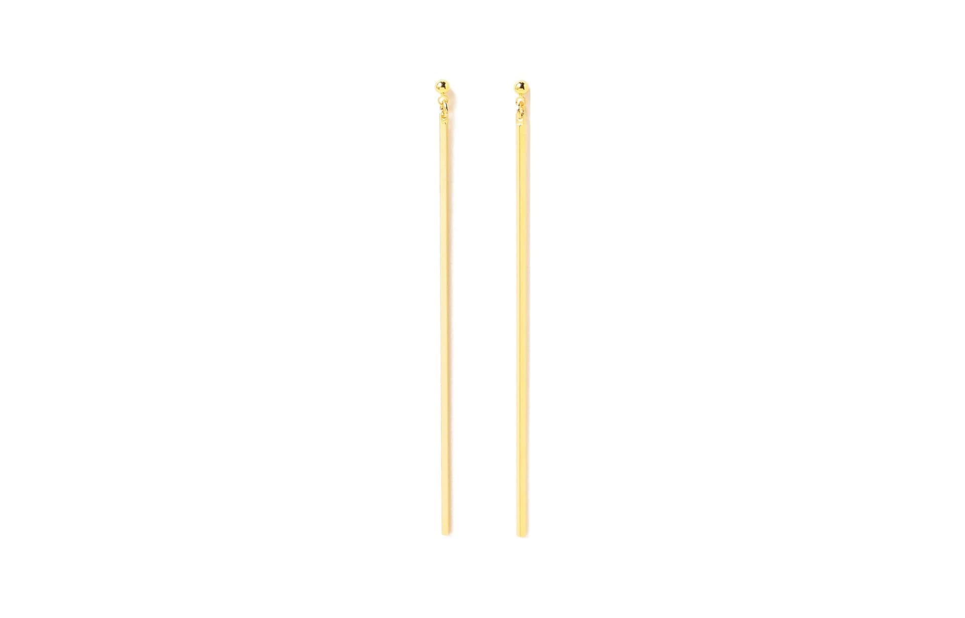 Beams Brass, Titanium Earrings Gold Gold