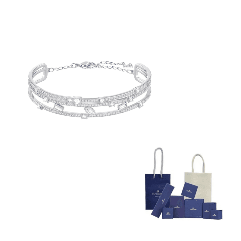 Swarovski HENRIETTA Austrian Crystal Faux Crystal Stone Bracelets Silver White Silver