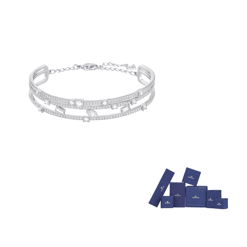 Swarovski HENRIETTA Austrian Crystal Faux Crystal Stone Bracelets Silver White Silver