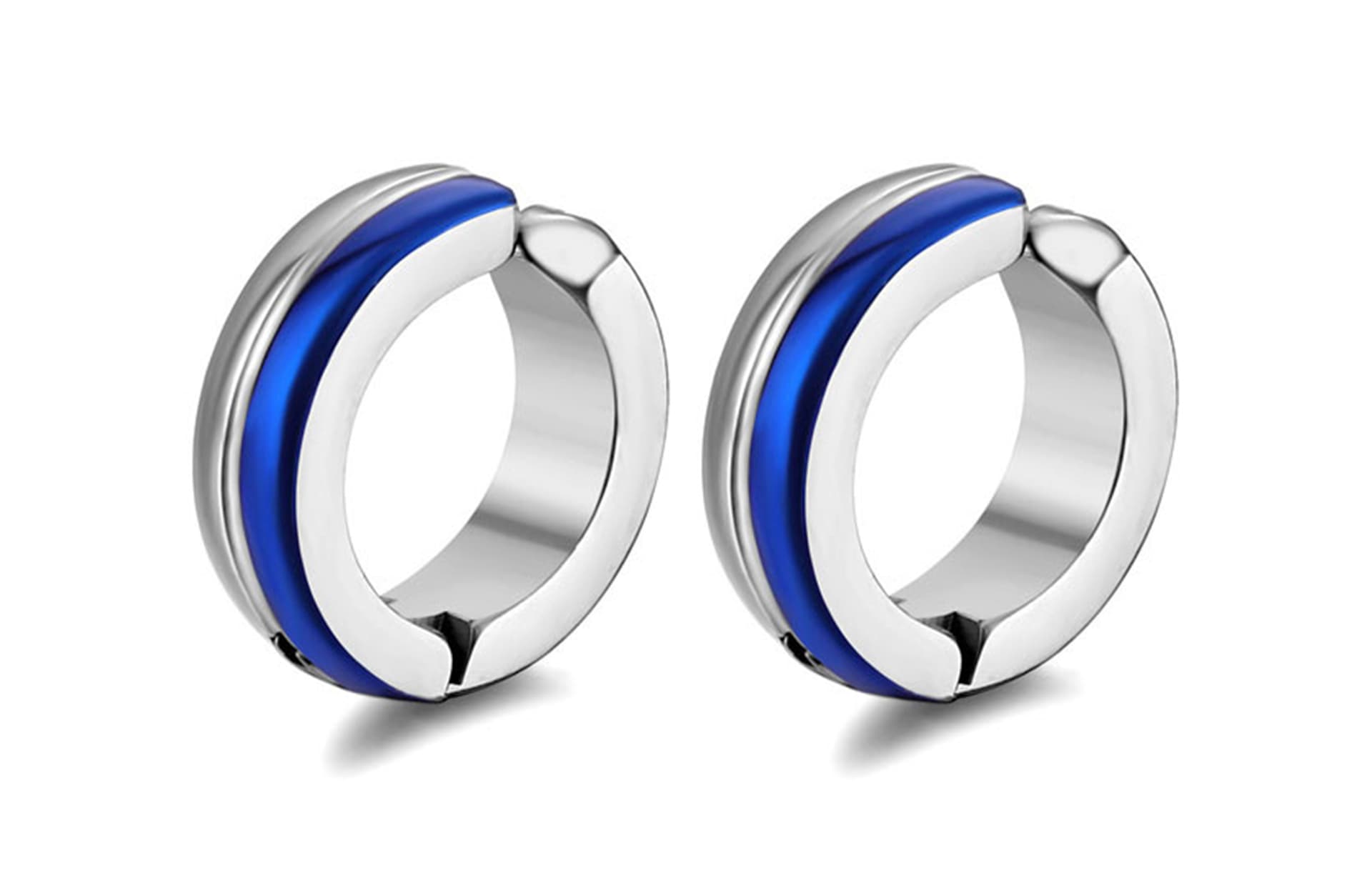 ENFANTIN Clip On Earrings A pair of blue white ear clips