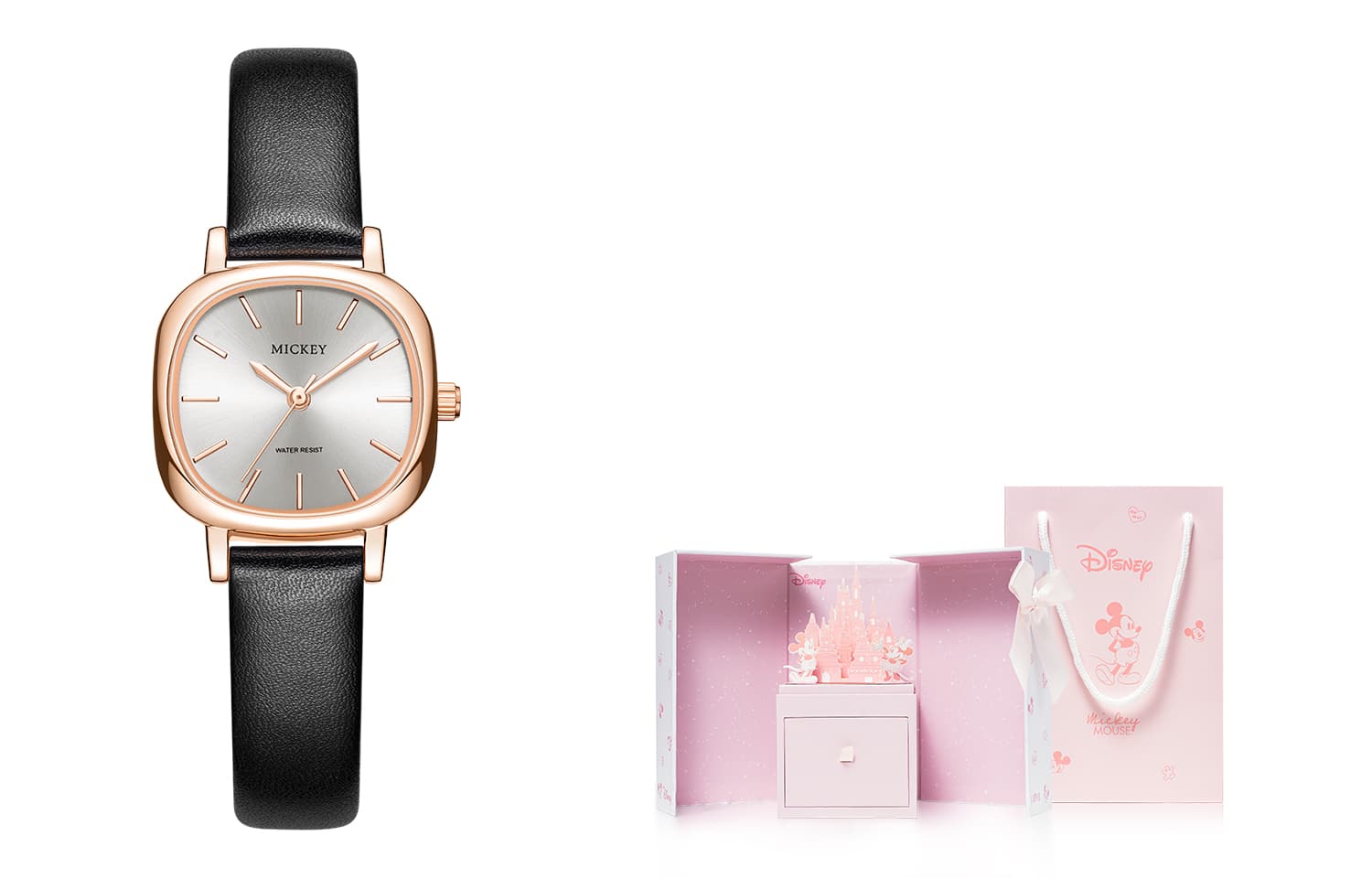 Disney Quartz Movement Watch Watch White Dial MK-11366B[Dreamy Castle Box]
