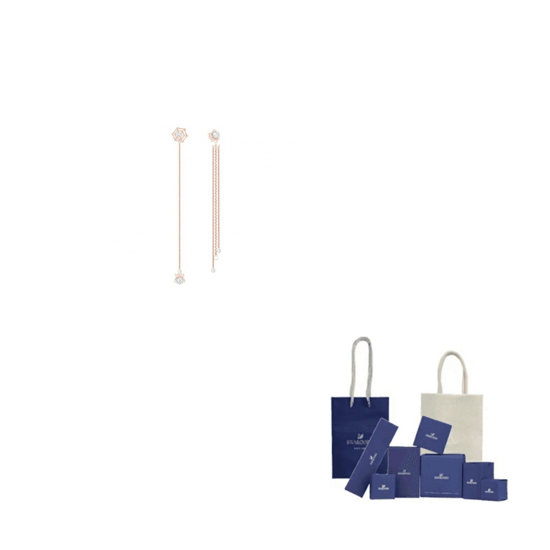 Swarovski Precisely 18K Rose Gold Drop Earrings Gold Rose Gold