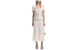 Self portrait Short Sleeved Dress Ivory White