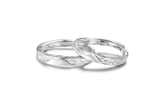 Muyan S999 Fine Silver Ripple Heartbeat Ring