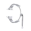Diamondset double chain strap white