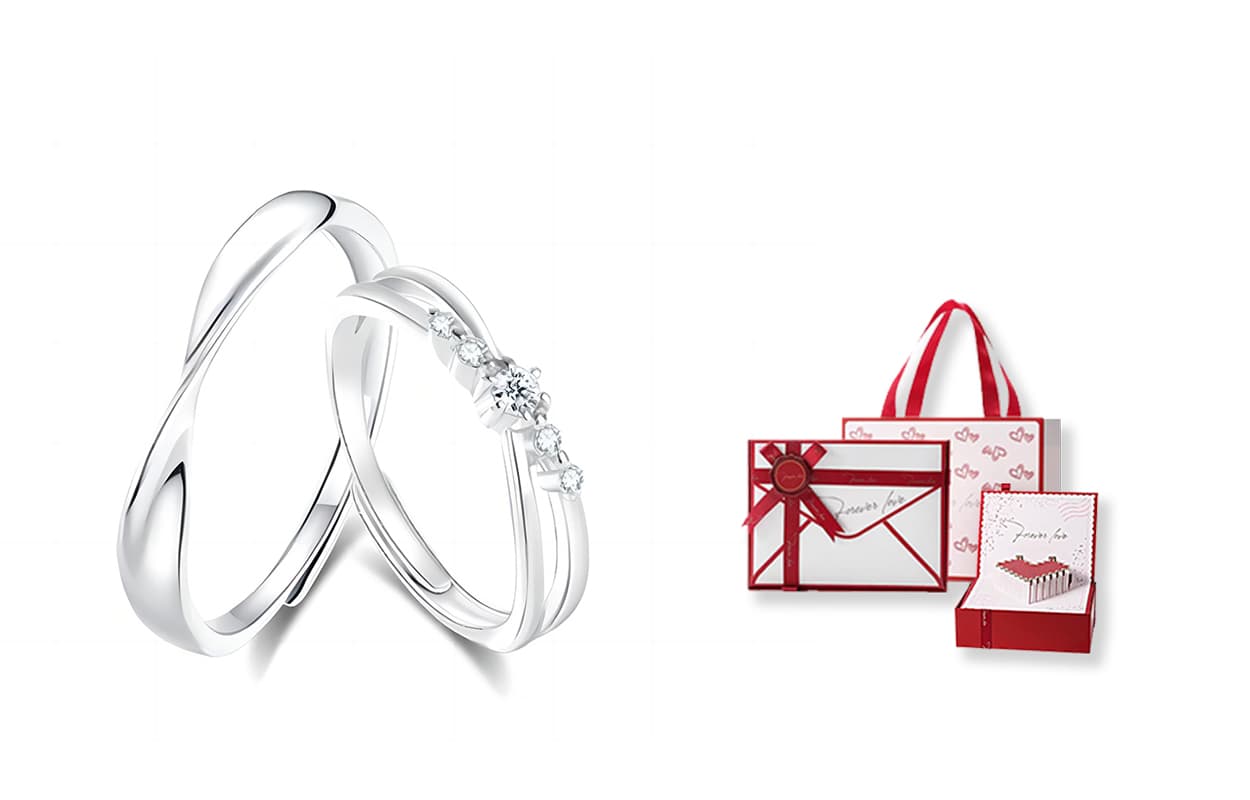 Couple Ring + [Love Heartbeat Gift Box]