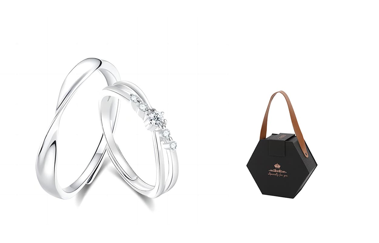 Couple Ring + [Black Gold Gift Box]