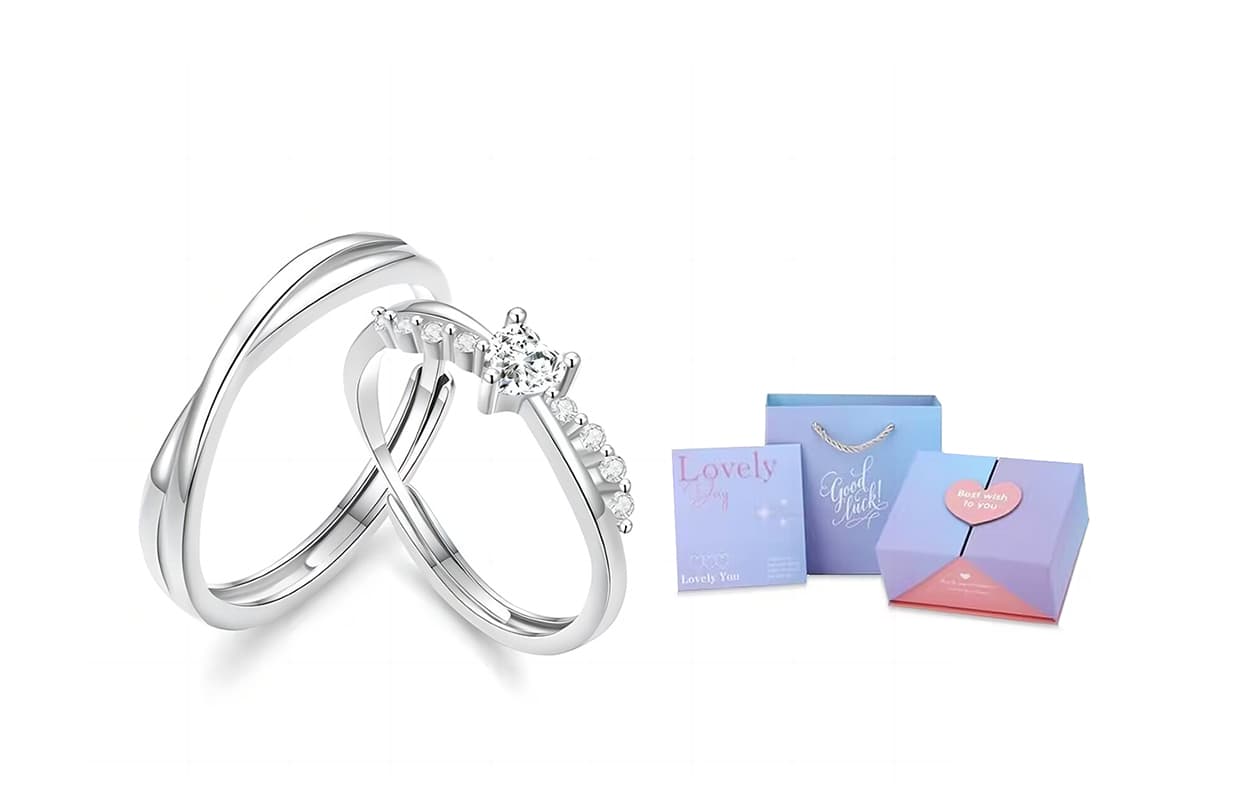 GIFU Rings Full of sugar sweet mood couple ring + [dream gradient love gift box]