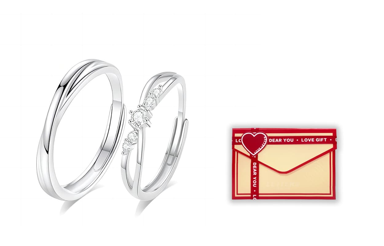 Intertwined love couple ring + [love frequency gift box]