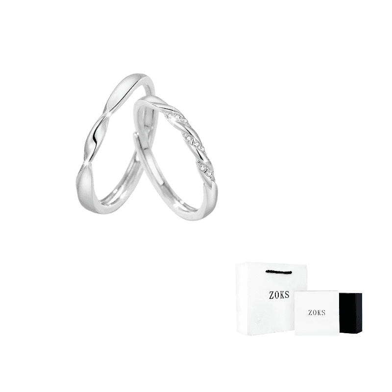 ZOKS S999 Fine Silver Rings Silver Couple's (1 Pair)