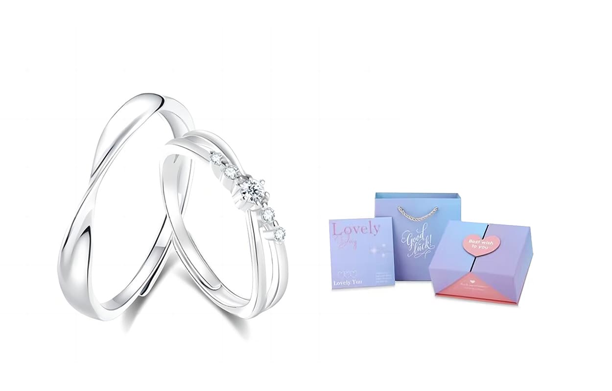 Love and Affection Couple Ring + [Dream Gradient Love Gift Box]