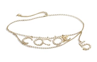 CHANEL Bead Inlay Waist Chains Gold