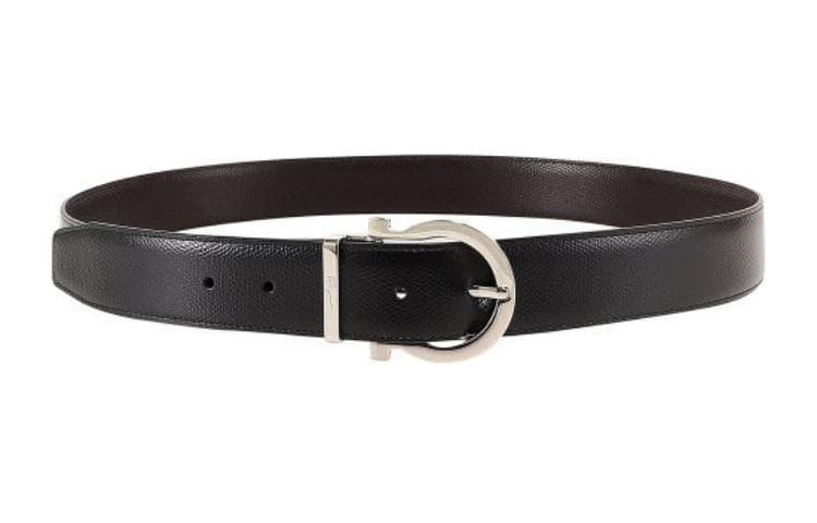 FERRAGAMO Calfskin Black Silver