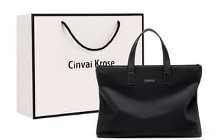 XINWAYI·KELUOSI Fabric Business Handbag, Briefcase, Laptop Bag Medium Black