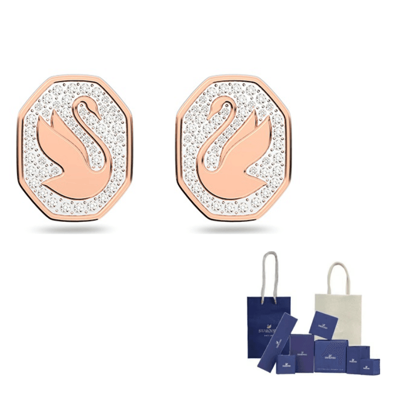 Swarovski Signum Stud Earrings Rose Gold