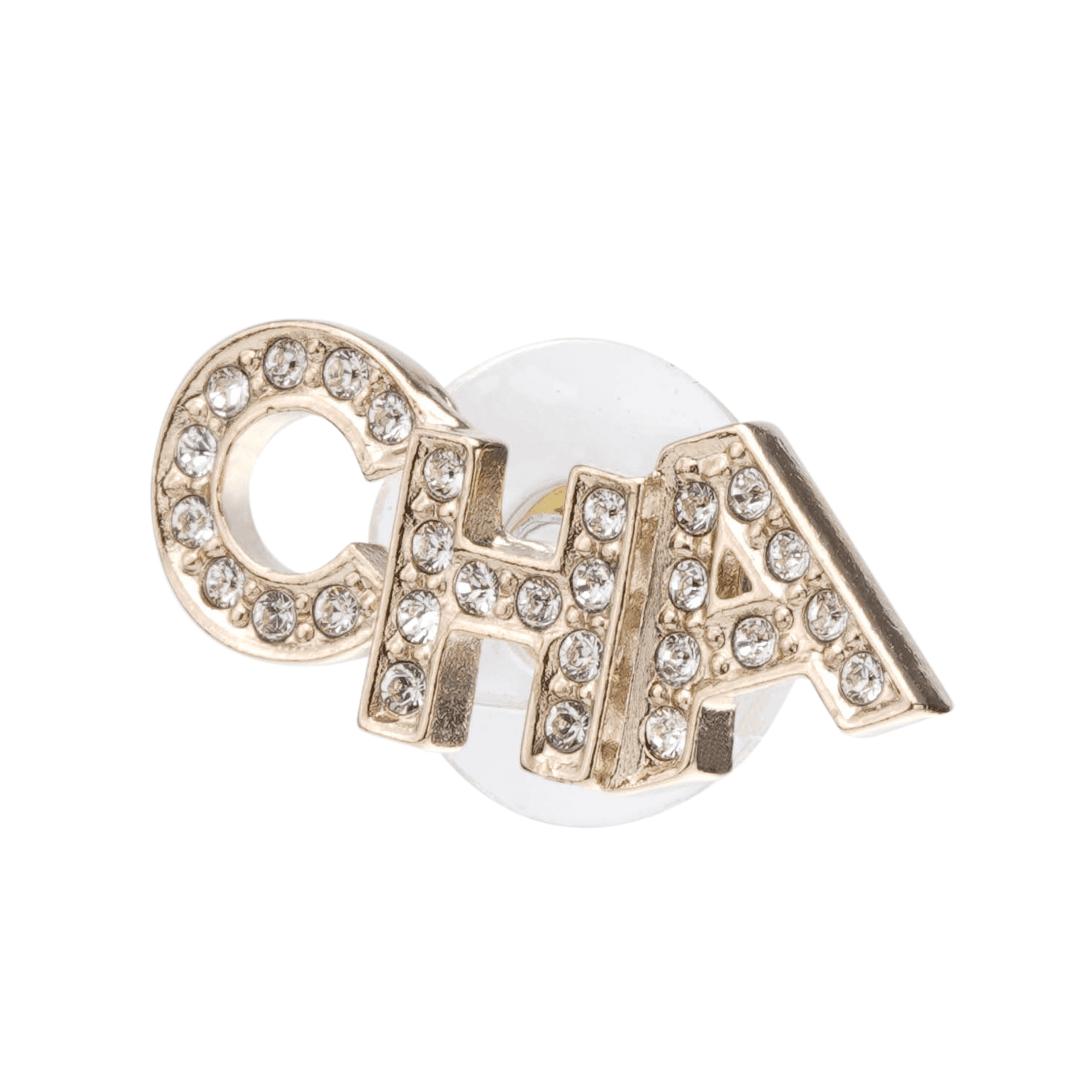 CHANEL Crystal Pearl Signature Stud Earrings