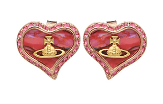 Vivienne Westwood Brass Stud Earrings Red