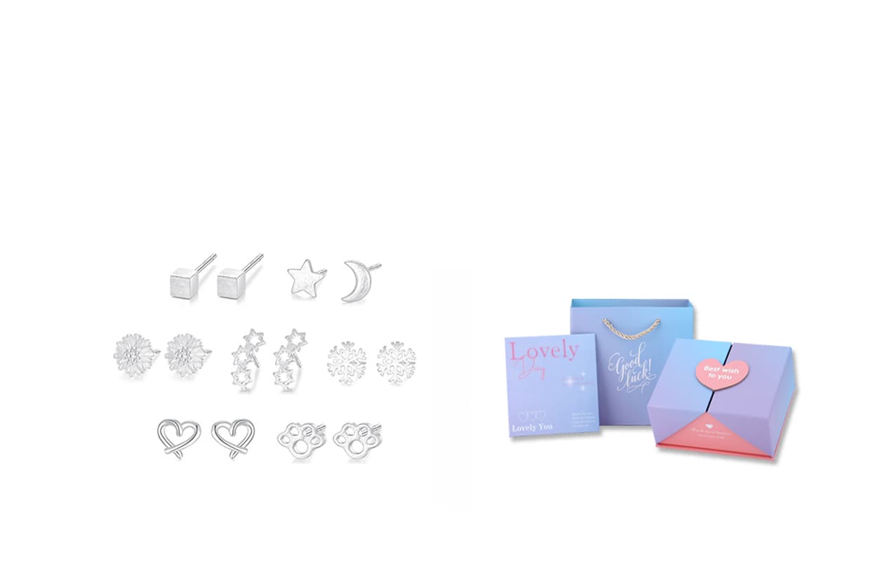 7 pairs of studs a week plus a fantasy gradient gift box