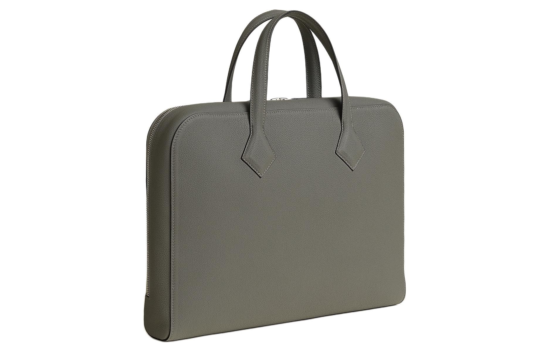 HERMES Victoria Light Business Togo Calfskin Business Briefcase, Handbag 0L Grismeyer Rain Cloud Gray